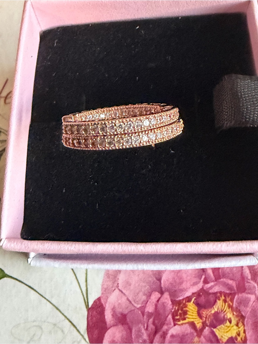 Authentic Pandora Sparkle and Hearts Hoop Earrings